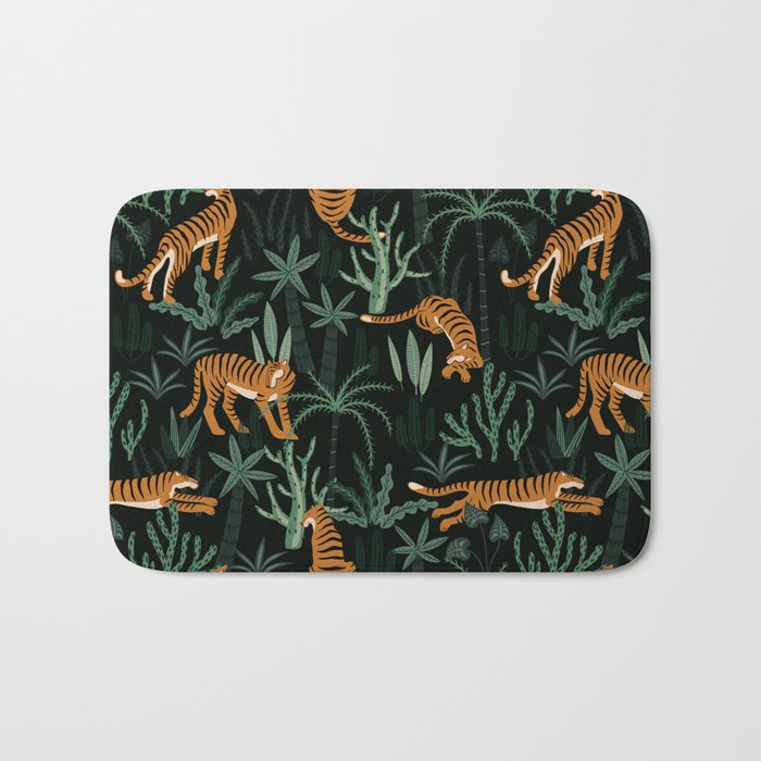 Evening Prowl, Tiger Prints Bath Mat Gallery Image 1