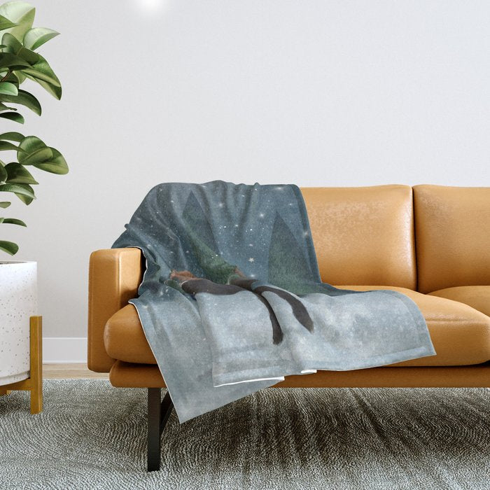 the elder moose Throw Blanket Gallery Image 1