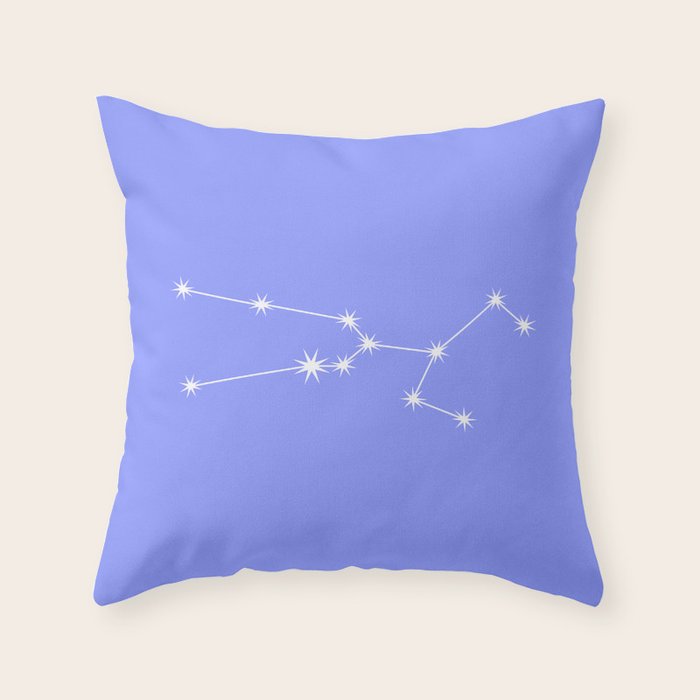Taurus Zodiac Star Constellation Line Art Pastel Purple Throw Pillow Gallery Image 6