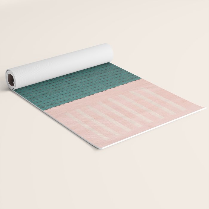 N28 - Anthropologie Traditional Moroccan Style Pink Texture Yoga Mat Gallery Image 2