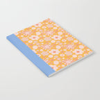 Pop Art Stripe Flowers in Retro Tangerine Notebook Gallery Image 2