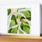 Blushing Leaves Watercolor Painting, Colorful Botanical Illustration, Tropical Modern Bohemian Wall Mural Gallery Image 2
