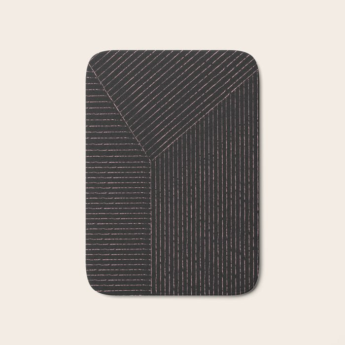 lines (black & pink) Bath Mat Gallery Image 1