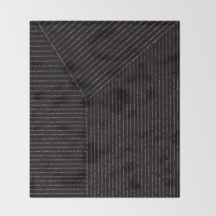 lines (black & pink) Throw Blanket Gallery Image 2