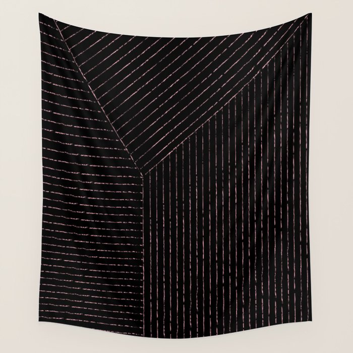 lines (black & pink) Wall Tapestry Gallery Image 4