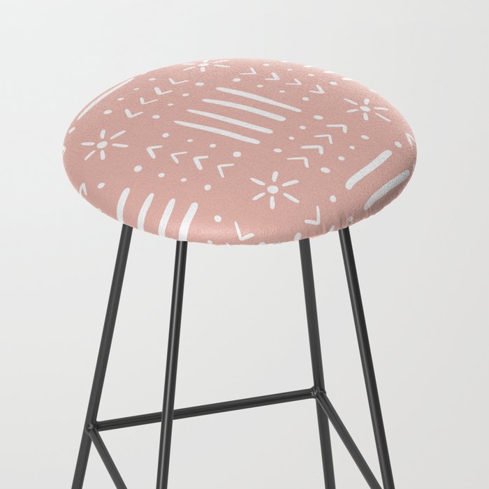 Mudcloth III (Blush Pink) Stool Gallery Image 2