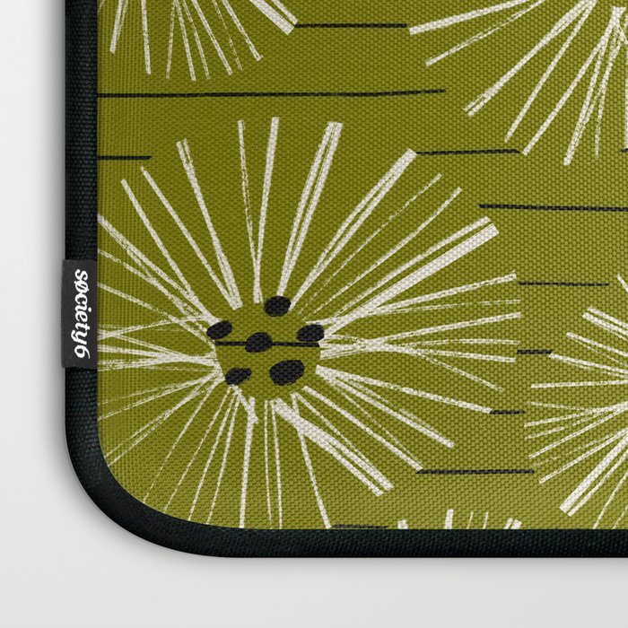 Retro Daisies: Musk Green Edition Laptop Sleeve Gallery Image 3