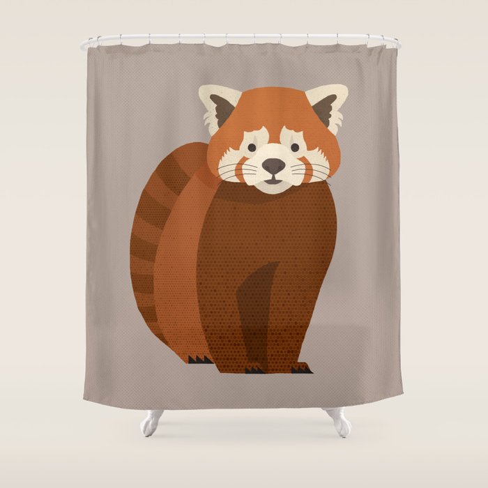 Whimsy Red Panda Shower Curtain Gallery Image 1