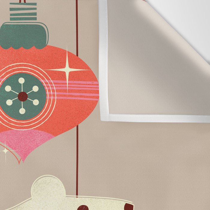 Festive Baubles With A Polar Bear Wall Tapestry Gallery Image 3