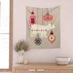 Festive Baubles With A Polar Bear Wall Tapestry Gallery Image 2