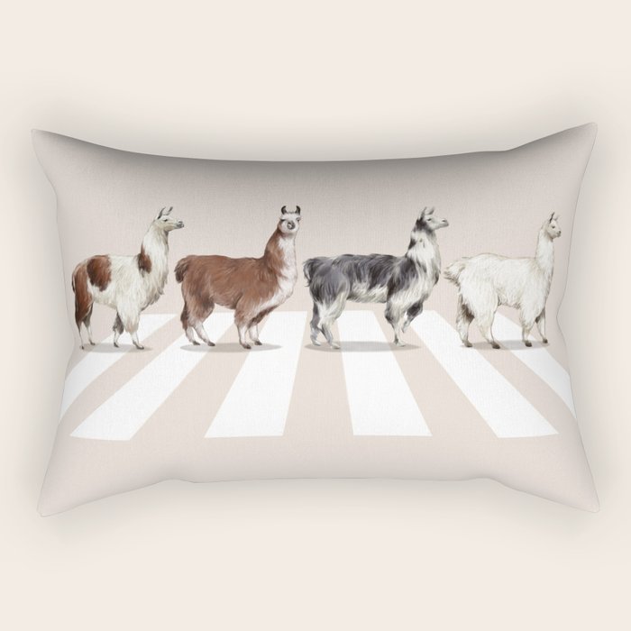 Llama The Abbey Road #2 Rectangular Pillow Gallery Image 1