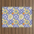Majolica,summer,lemon,Sicilian style art Outdoor Rug Gallery Image 1