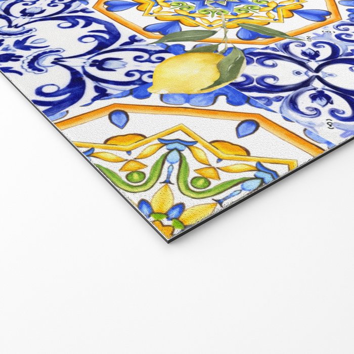 Majolica,summer,lemon,Sicilian style art Welcome Mat Gallery Image 2