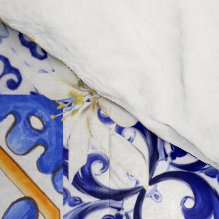 Majolica,summer,lemon,Sicilian style art Comforter Gallery Image 4