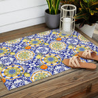 Majolica,summer,lemon,Sicilian style art Outdoor Rug Gallery Image 2