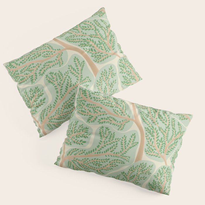 Puzzle trees winding pattern Pillow Sham Gallery Image 1
