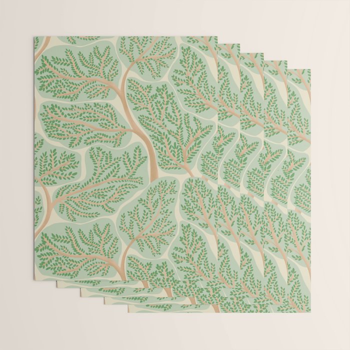Puzzle trees winding pattern Wrapping Paper Gallery Image 3