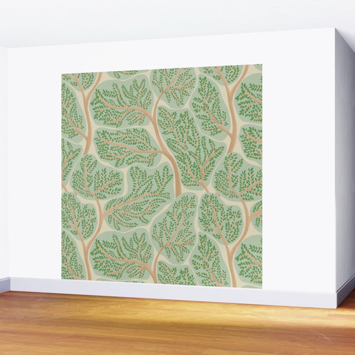 Puzzle trees winding pattern Wall Mural Gallery Image 2
