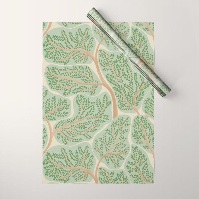 Puzzle trees winding pattern Wrapping Paper Gallery Image 1