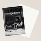 Morning coffee in a cafe - Black and white street photography Stationery Card Gallery Image 2