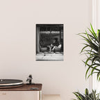 Morning coffee in a cafe - Black and white street photography Poster Gallery Image 2