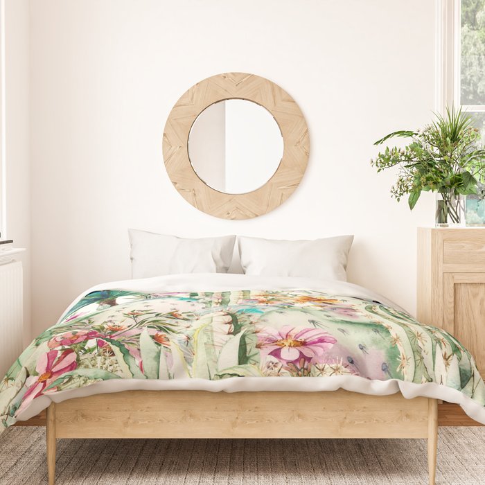 Blooming in the cactus Duvet Cover Gallery Image 3