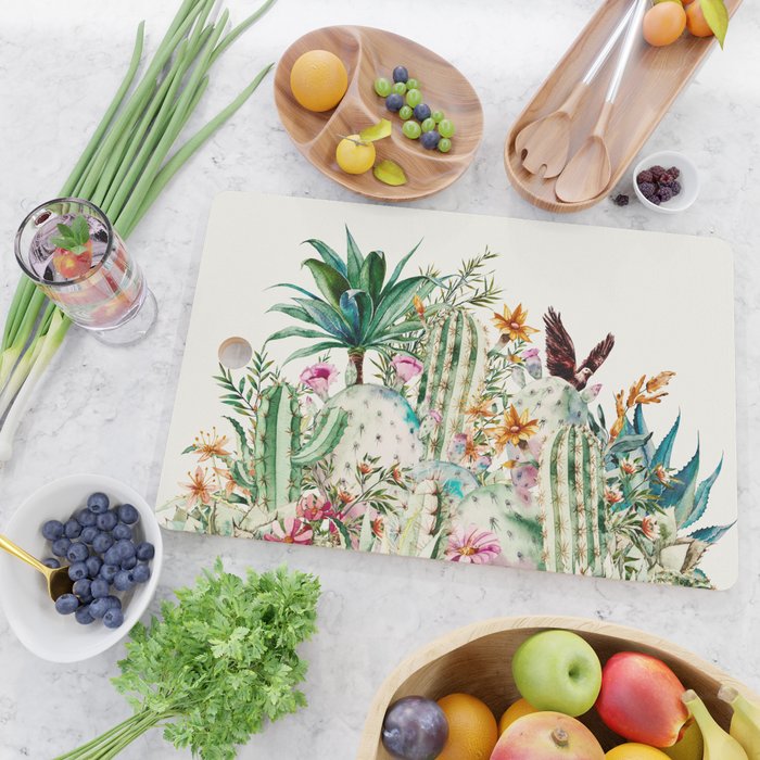 Blooming in the cactus Cutting Board Gallery Image 2