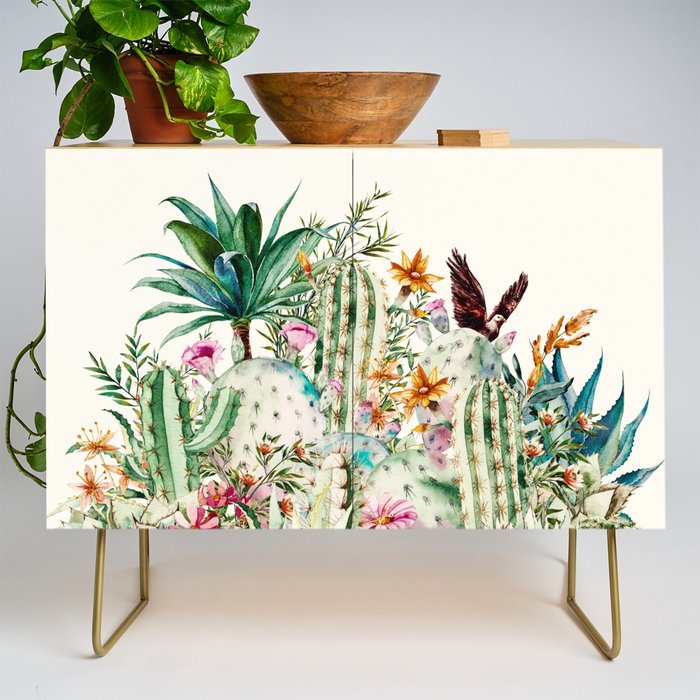 Blooming in the cactus Credenza Gallery Image 1