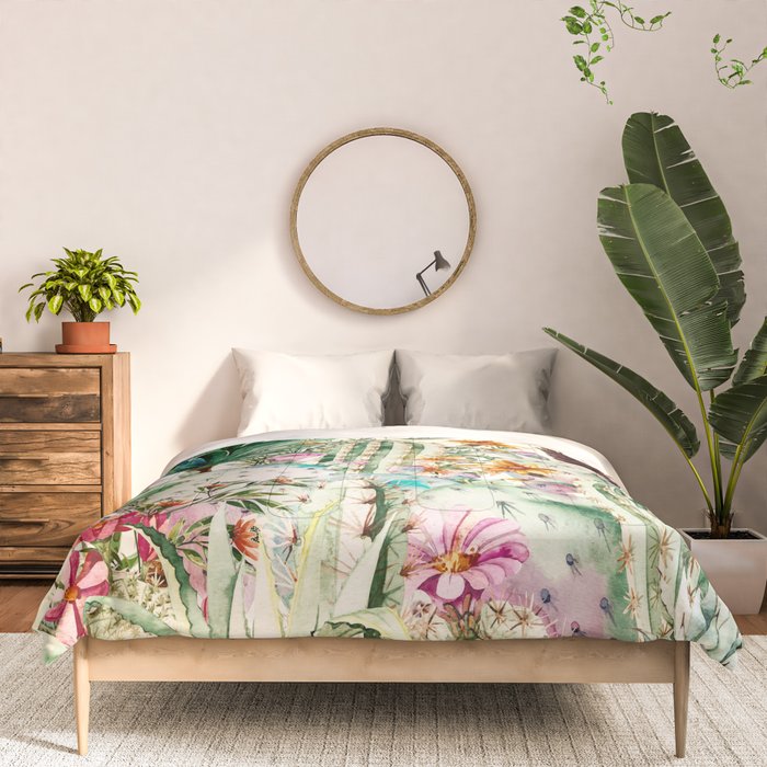 Blooming in the cactus Comforter Gallery Image 3