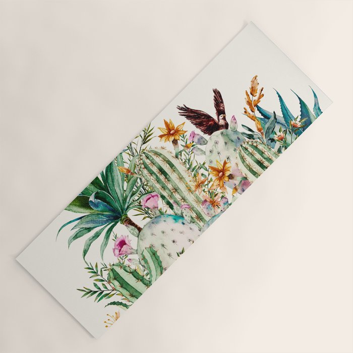Blooming in the cactus Yoga Mat Gallery Image 1