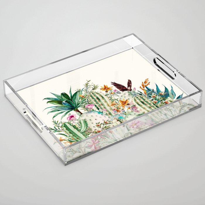 Blooming in the cactus Acrylic Tray Gallery Image 1