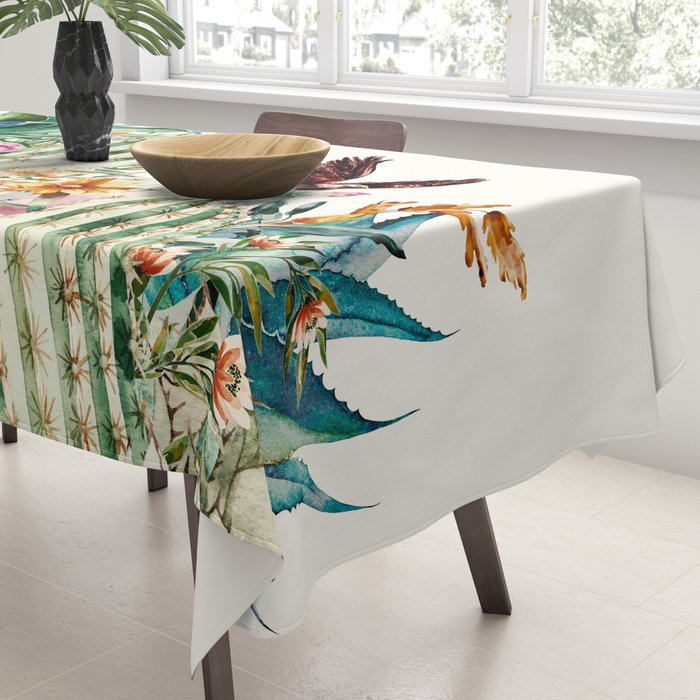 Blooming in the cactus Tablecloth Gallery Image 3