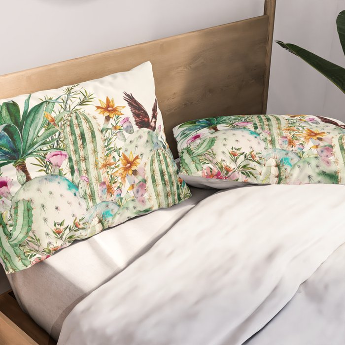 Blooming in the cactus Pillow Sham Gallery Image 2