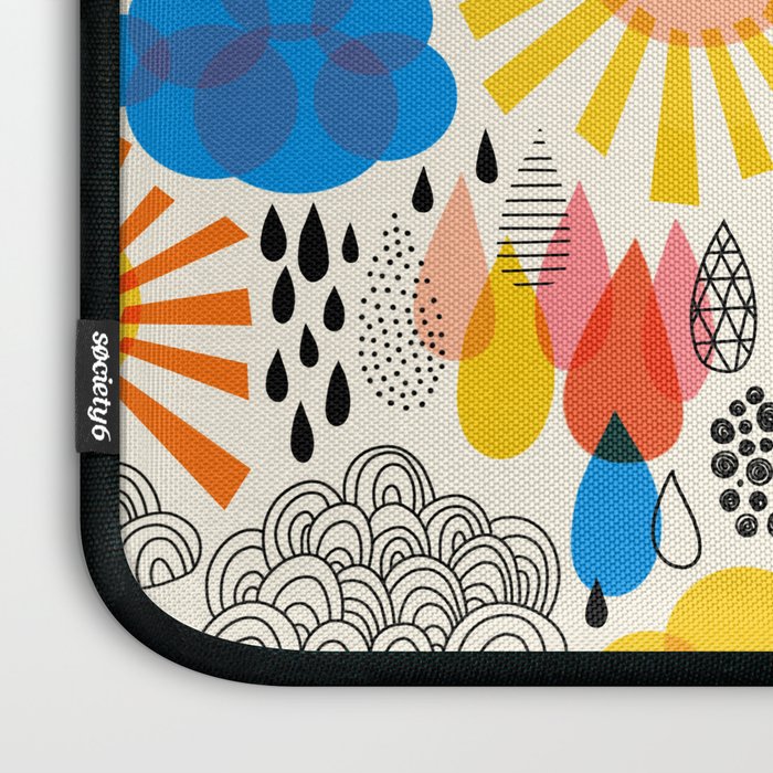 Weather Sun Clouds Rain Pattern #childrendecor #kidspattern Laptop Sleeve Gallery Image 3