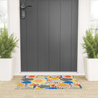 Weather Sun Clouds Rain Pattern #childrendecor #kidspattern Welcome Mat Gallery Image 3