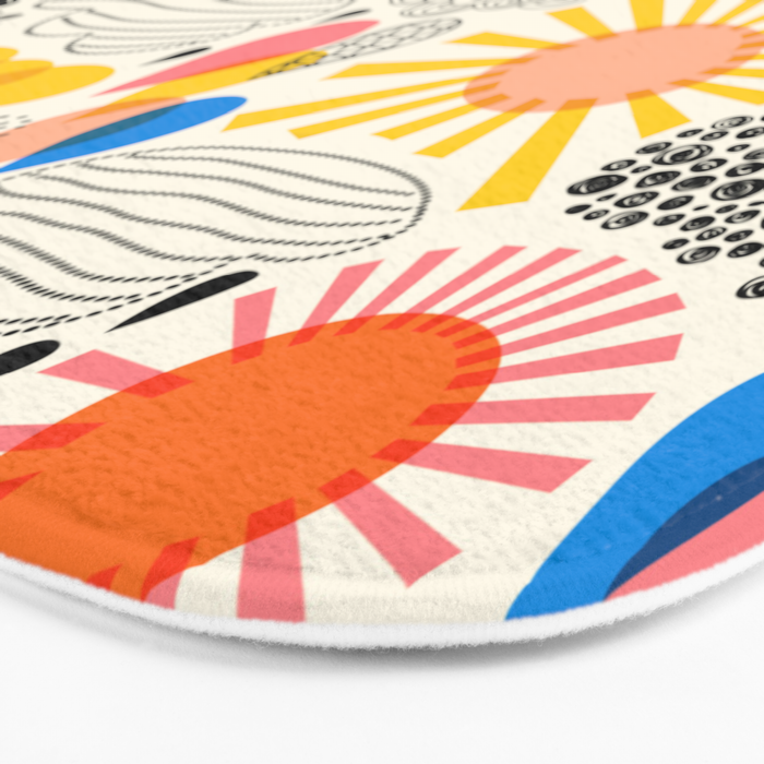 Weather Sun Clouds Rain Pattern #childrendecor #kidspattern Bath Mat Gallery Image 3