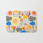 Weather Sun Clouds Rain Pattern #childrendecor #kidspattern Bath Mat Gallery Image 1