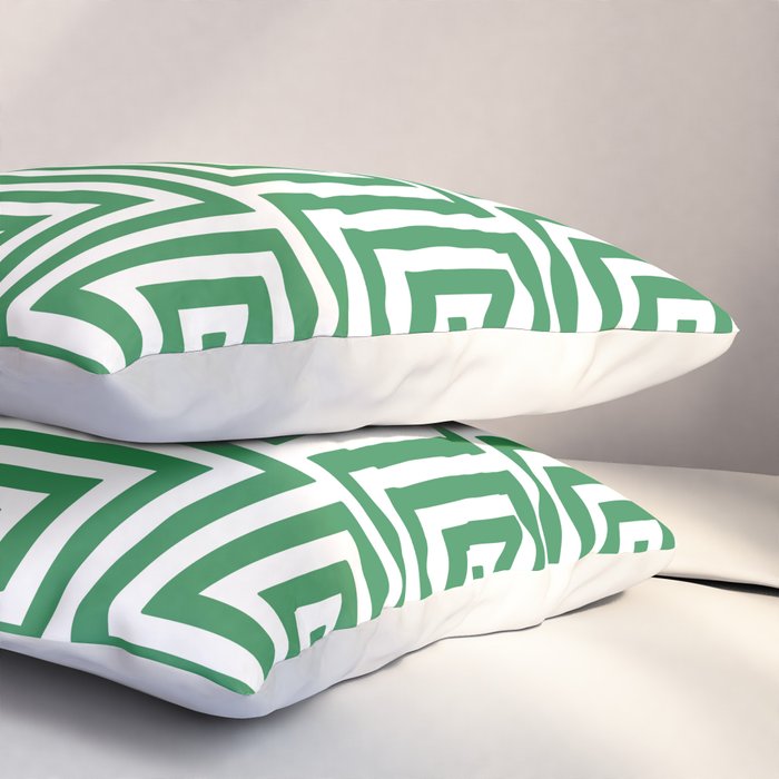 Greek Key Pattern 130 Green Pillow Sham Gallery Image 3