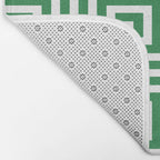 Greek Key Pattern 130 Green Bath Mat Gallery Image 2