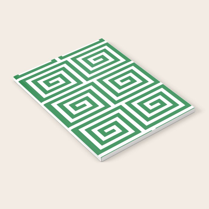 Greek Key Pattern 130 Green Notebook Gallery Image 2