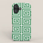 Greek Key Pattern 130 Green iPhone Case Gallery Image 1