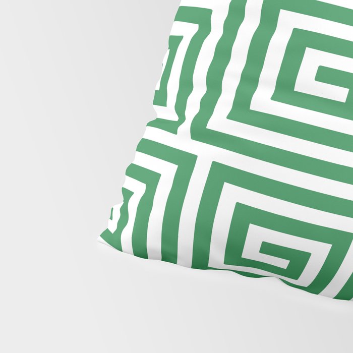 Greek Key Pattern 130 Green Pillow Sham Gallery Image 4