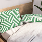 Greek Key Pattern 130 Green Pillow Sham Gallery Image 2