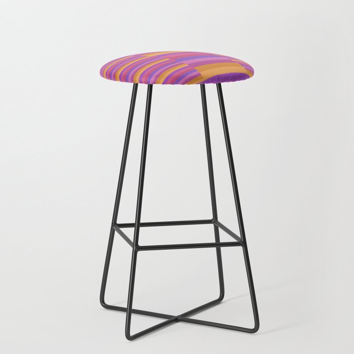 Mixed Stripes Pattern IV Colorful 90s Stool Gallery Image 1