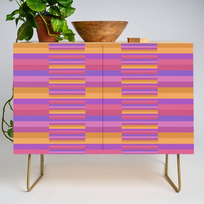 Mixed Stripes Pattern IV Colorful 90s Credenza Gallery Image 1