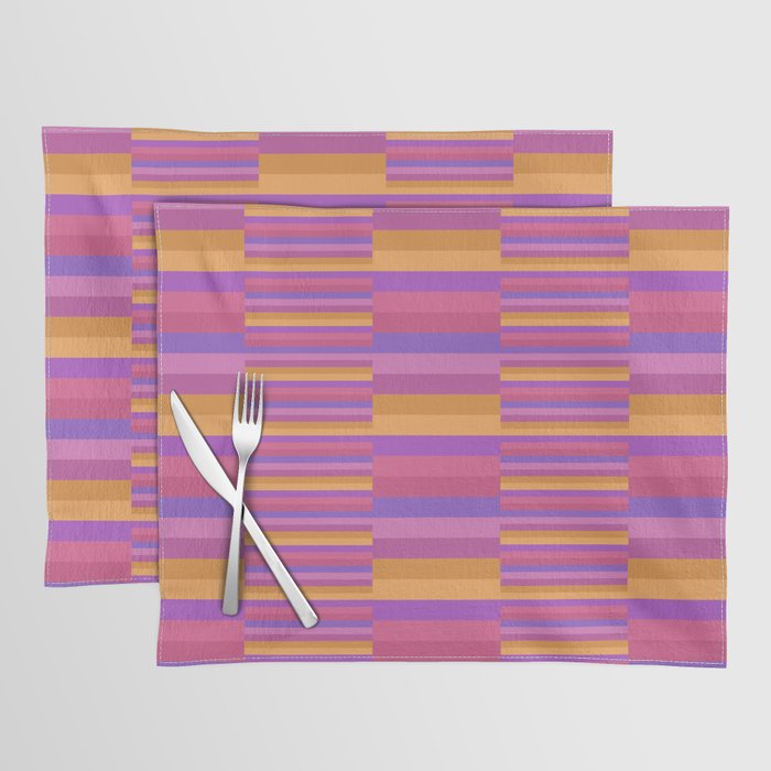 Mixed Stripes Pattern IV Colorful 90s Placemat Gallery Image 1