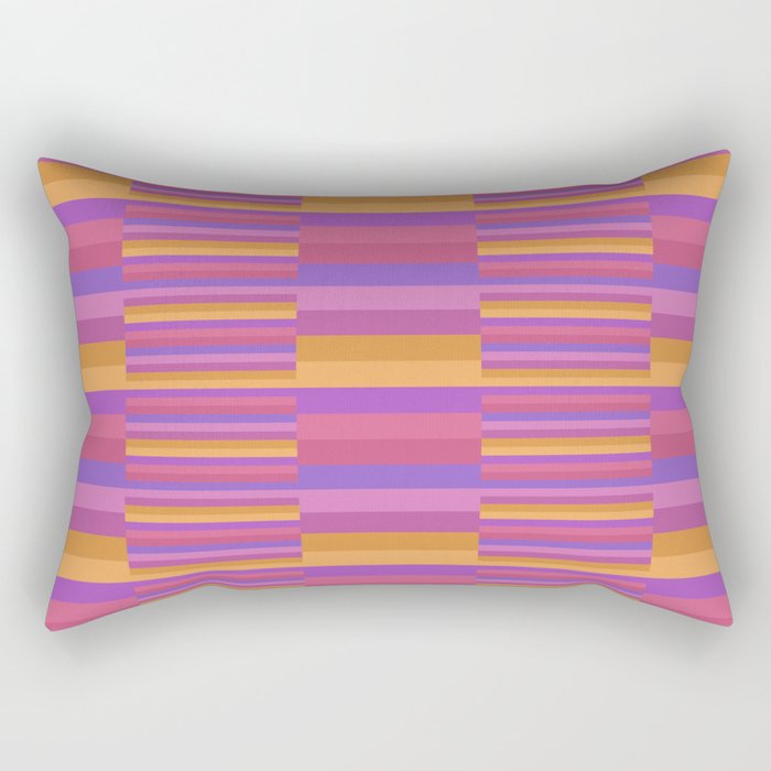 Mixed Stripes Pattern IV Colorful 90s Rectangular Pillow Gallery Image 1