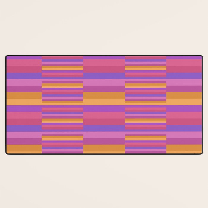 Mixed Stripes Pattern IV Colorful 90s Desk Mat Gallery Image 3