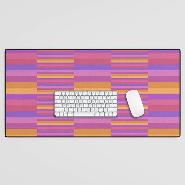 Mixed Stripes Pattern IV Colorful 90s Desk Mat Gallery Image 1