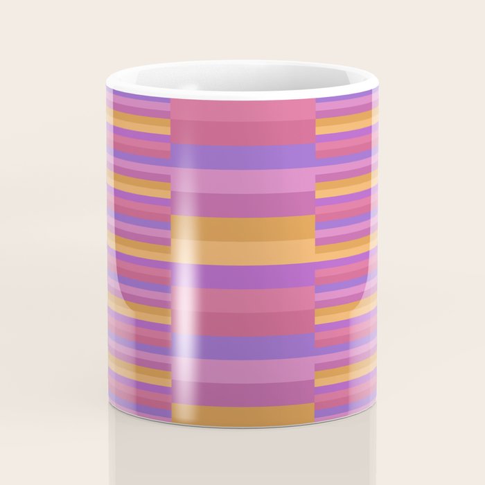 Mixed Stripes Pattern IV Colorful 90s Coffee Mug Gallery Image 4